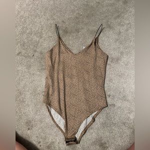 small brown leopard bodysuit